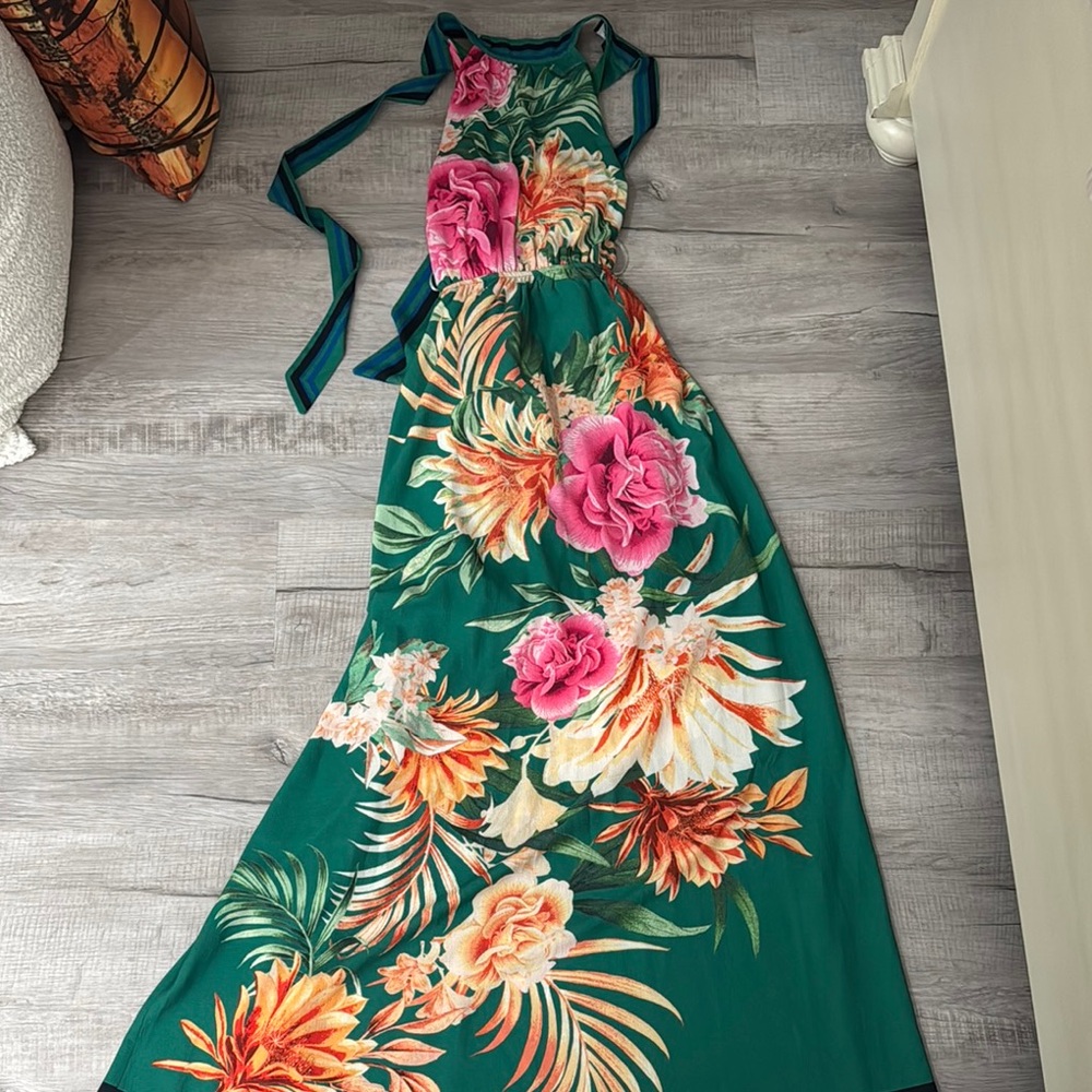 Floral Green Maxi Dress Lulus